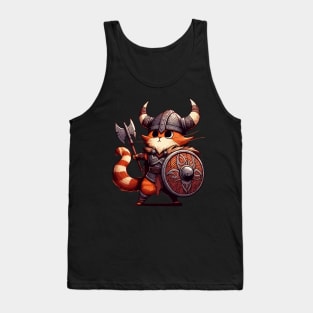 Funny Viking Warrior Cat Norse Mythology Anime Portrait Tank Top